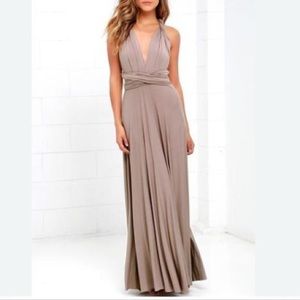 Lulus Tricks of the Trade Taupe Maxi Dress